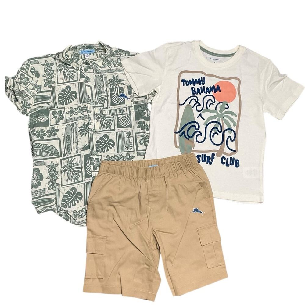 Tommy Bahama Boy’s Tropical Shirts Cargo Shorts Size 6 NWT